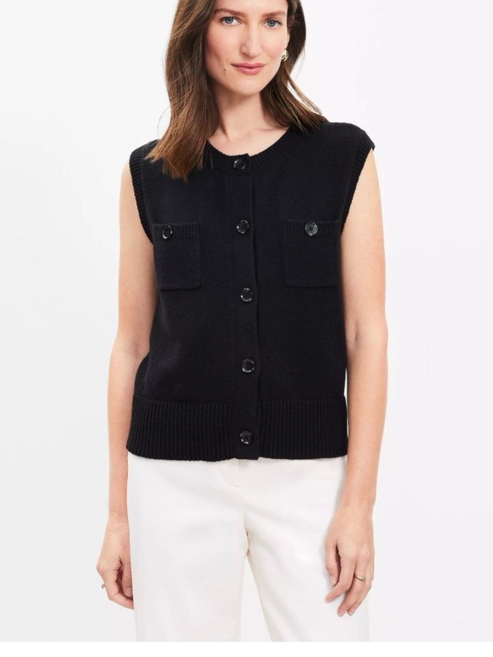 LOFT Sweater Vest Black size S